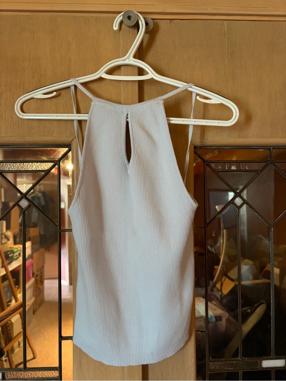Free People light blue Ribbed Halter Tank Top